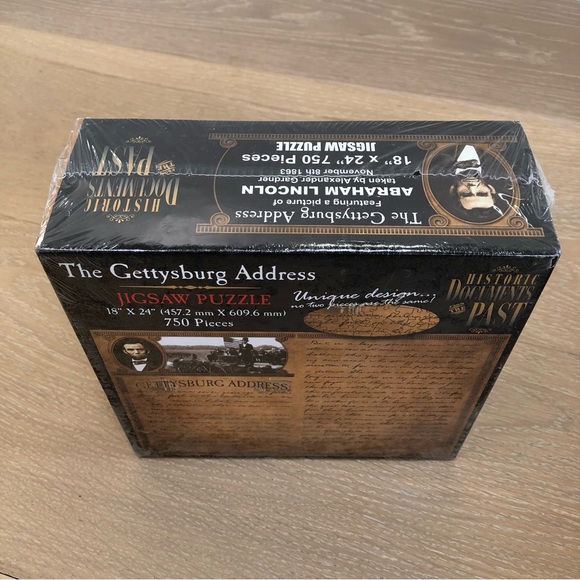 The Gettysburg Address Jigsaw Puzzle Lincoln Portrait 750 Pieces New NWT Games - Picture 5 of 5